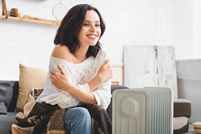Lady with REME HALO Air Purifier
